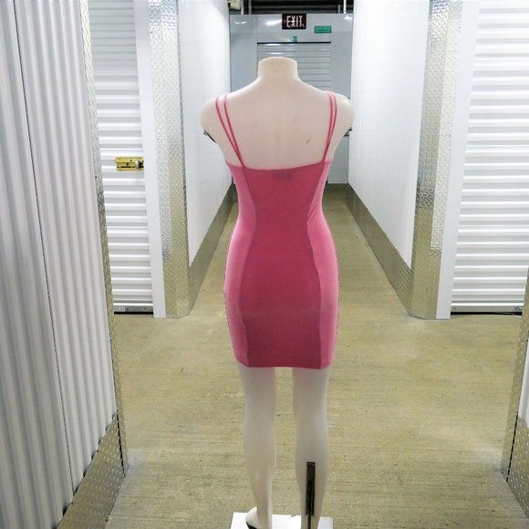 Bubble Gum Pink Ruched Bodycon Mini Dress Small - Picture 4 of 12